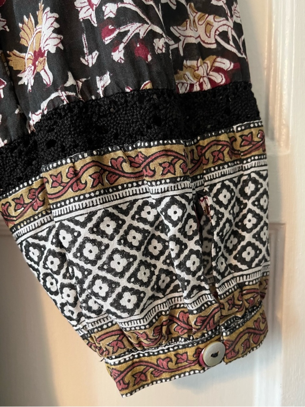 Cleobella Lotus Midi Dress Lolita Block Print Long Sleeve Organic Cotton Lined - Picture 10 of 14